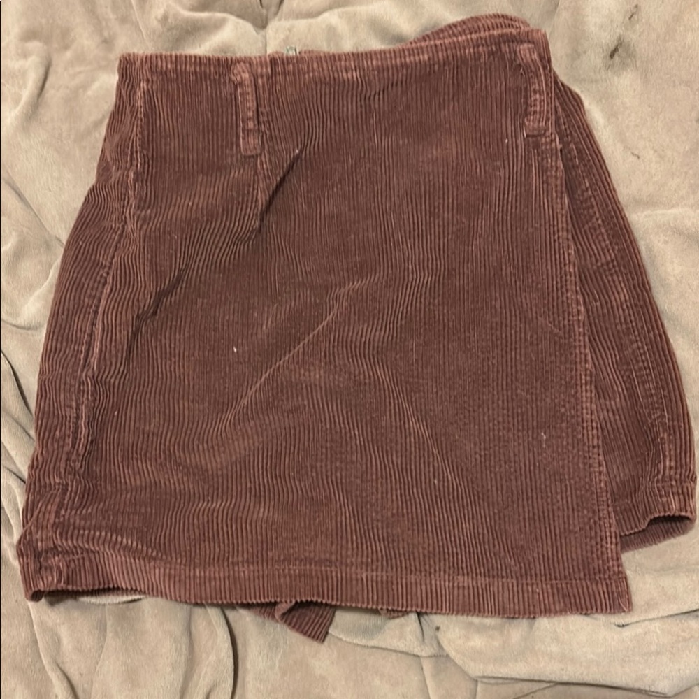 BeBop Brown Wrap Mini Corduroy Skort